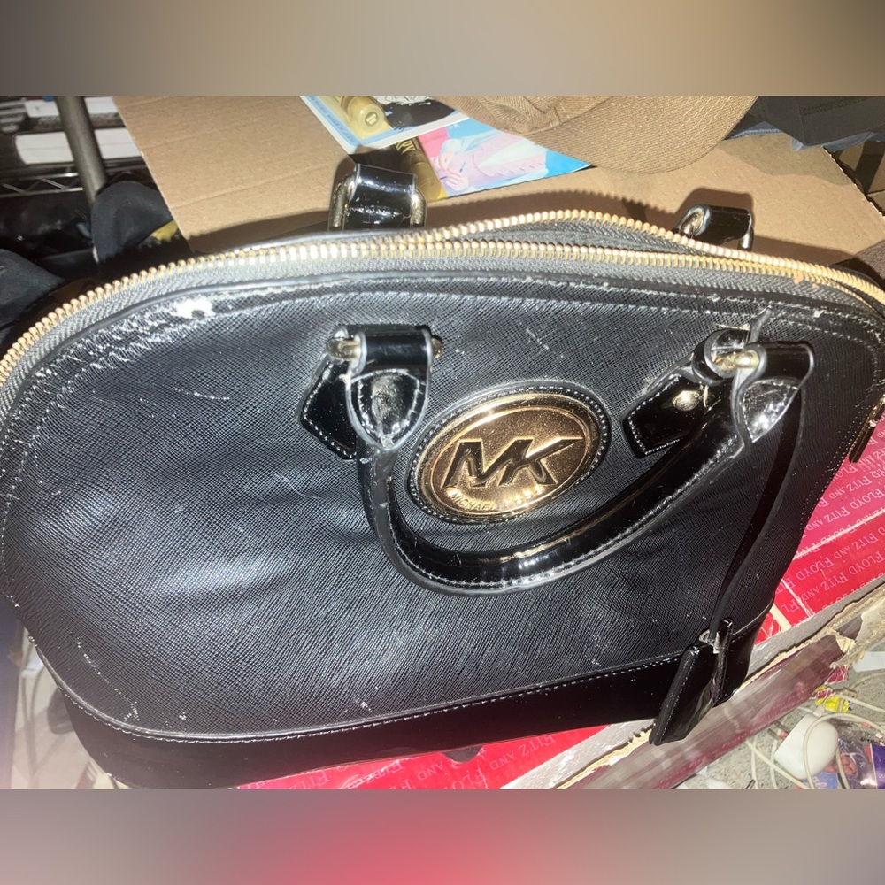 Michael Kors designer Brand Marilyn Monroe edition studded black handbag purse